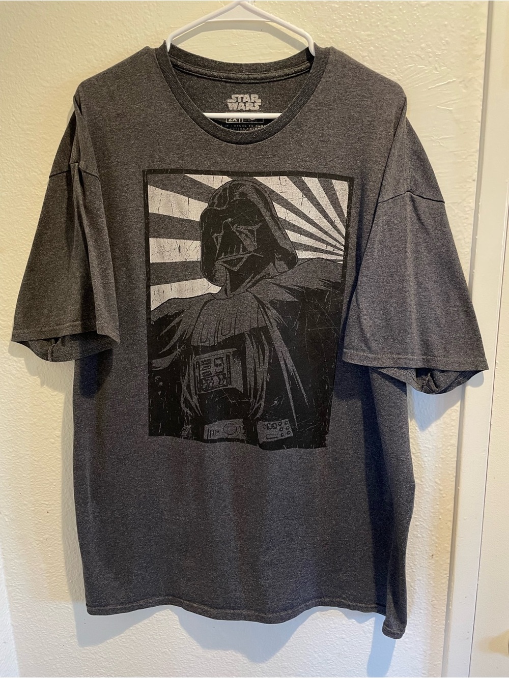 Mad Engine Star Wars Darth Vader Rising Sun Graphic Tee Shirt Charcoal Gray 2XL